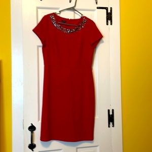 Beautiful Talbots red with jeweled neckline. Size 6. Worn once!